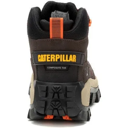 Cat Men's Invader Mid Vent Composite Toe Slip Resistant Work Boot -Coffee- P91663
