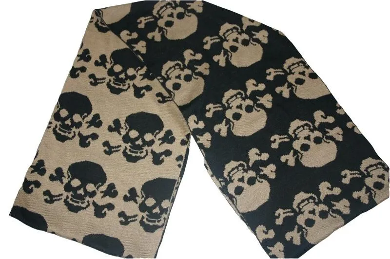 Copy of Black Woollen Skull Scarf