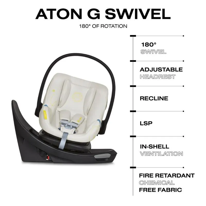 Cybex - Aton G Swivel Infant Car Seat with 180-Degree Rotate, Seashell Beige