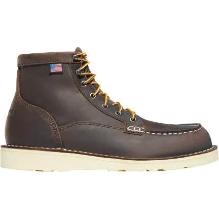 Danner Women's Bull Run 6" Steel Toe Moc Toe Wedge Work Boot - Brown - 15576