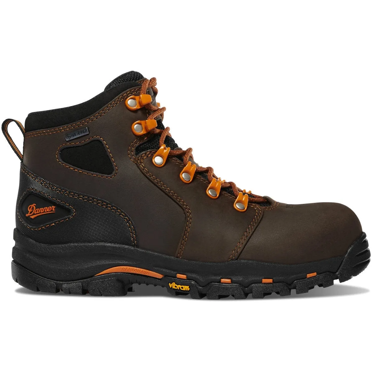 Danner Women's Vicious 4" Plain Toe Waterproof Slip Resistant Work Boot -Brown- 13883