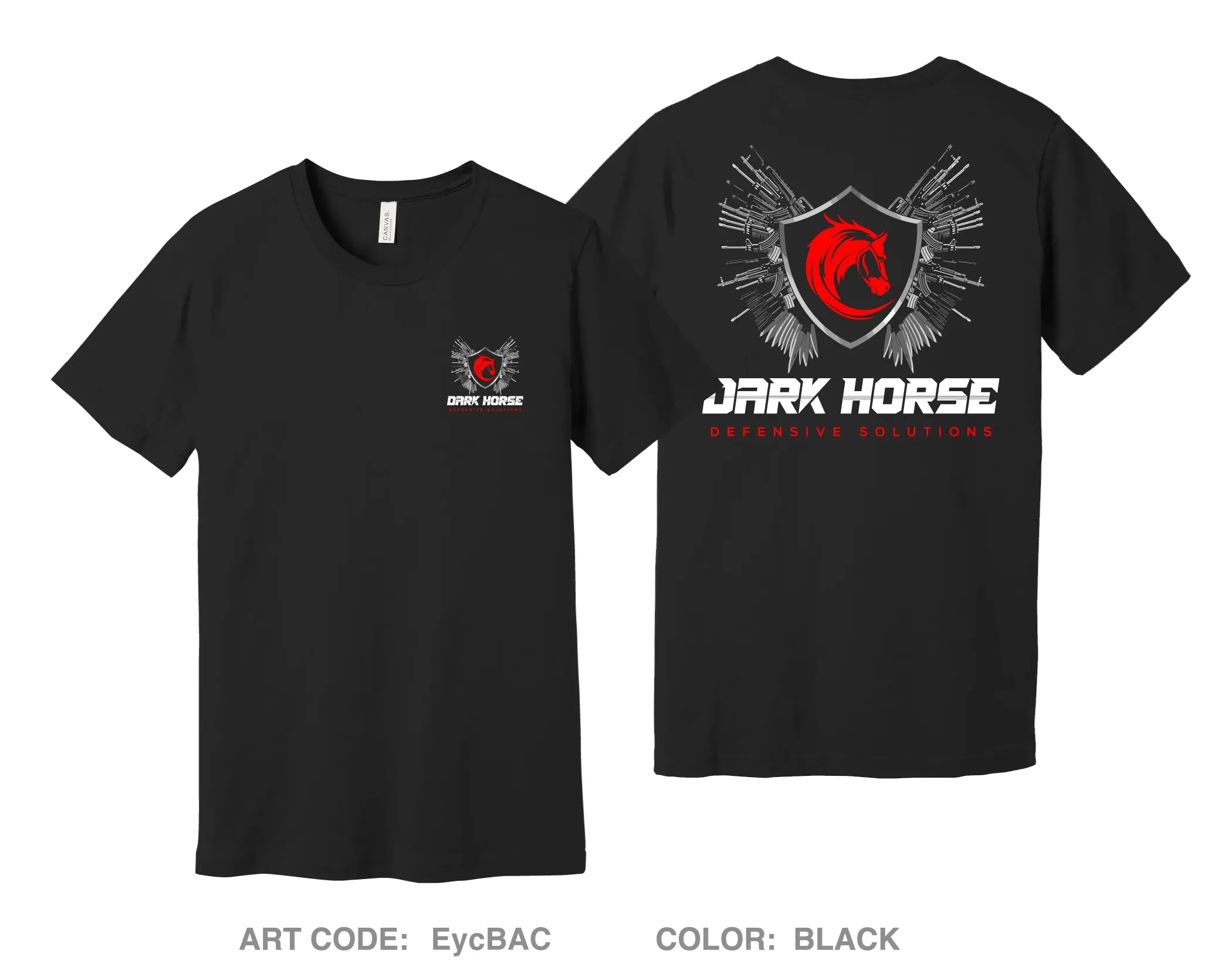 Dark Horse Defensive Solutions Comfort Unisex Cotton SS Tee - EycBAC