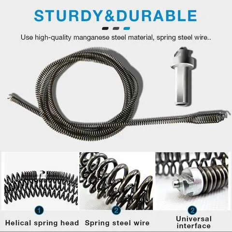 Drain Dredging Drill-Powered Auger Cleaner Spring