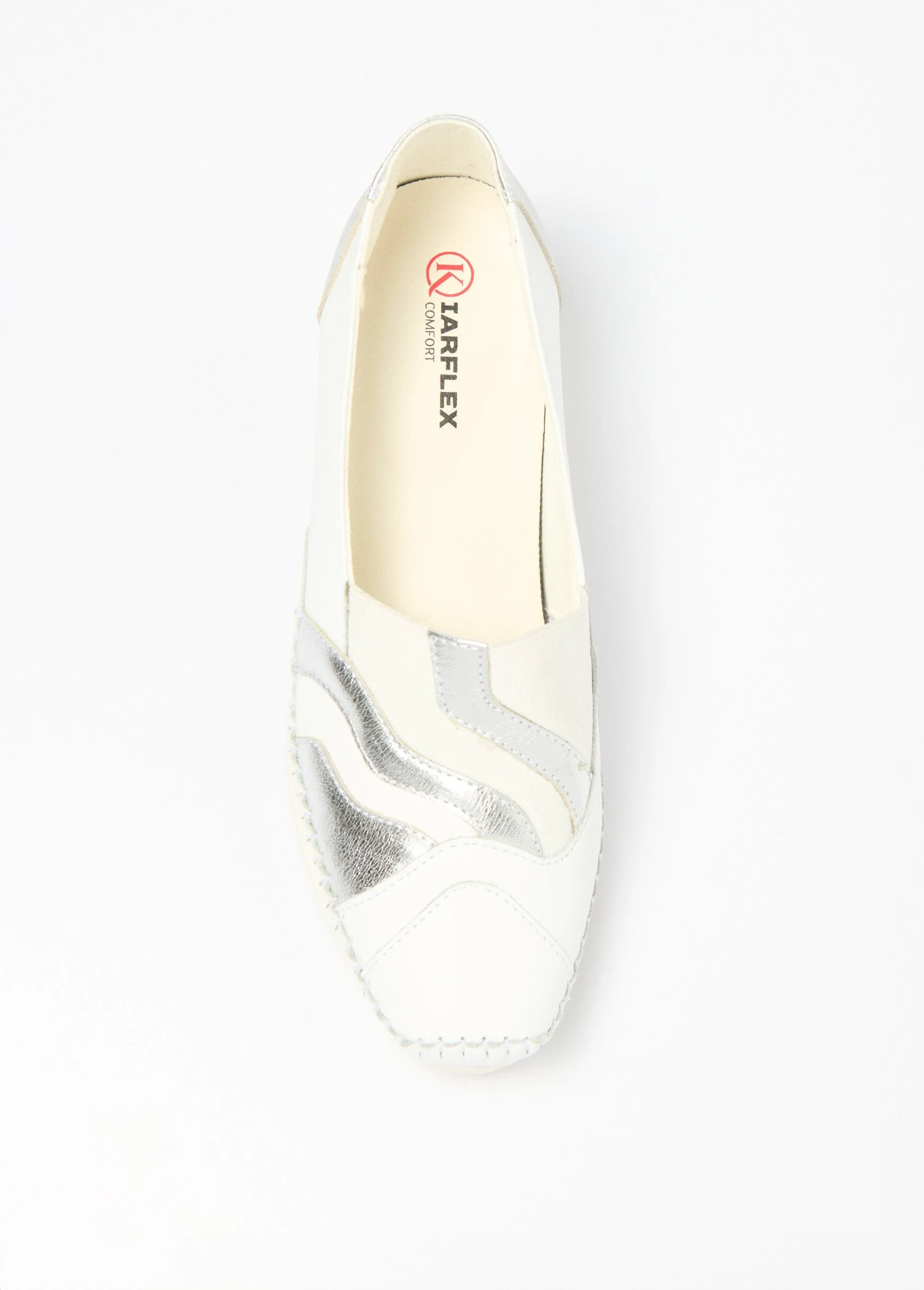 Elasticated leather loafers, comfort width