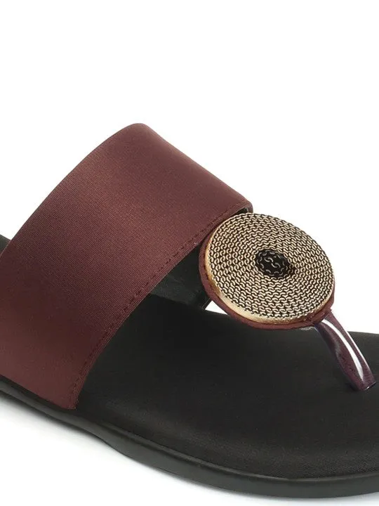 Embellished Retro Open Toe Flats
