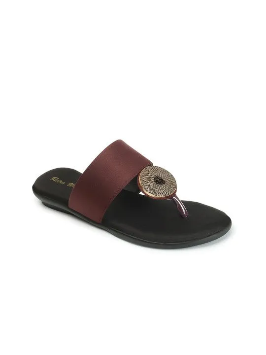 Embellished Retro Open Toe Flats