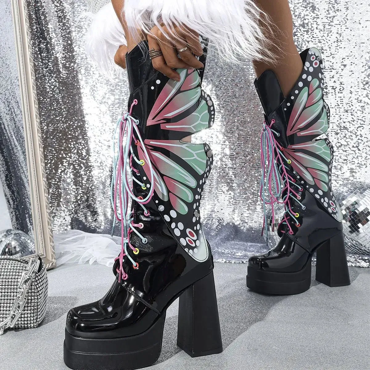 Fairy Goth Flutter Platform Boots