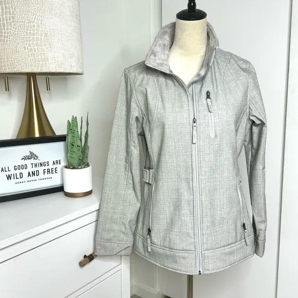 Free Country Women's Soft Shell Light Gray Jacket Size Medium