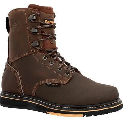 Georgia Men's Amp Lt Power 8" Wedge Slip Resistant Work Boot -Brown- GB00520
