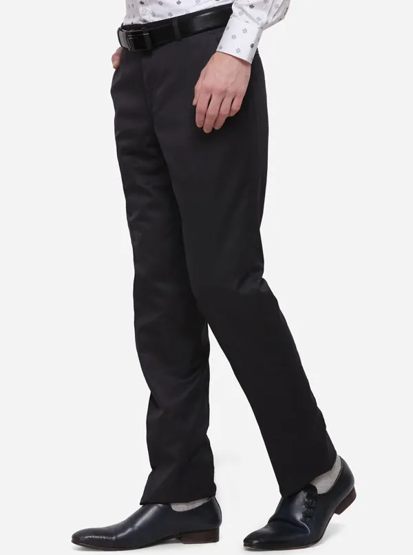 Grey Solid Classic Fit Formal Trouser | Greenfibre