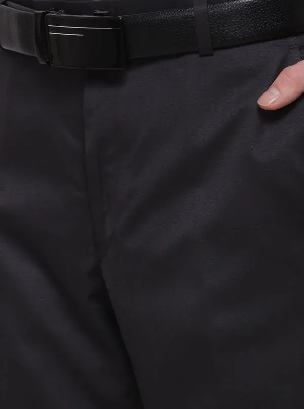 Grey Solid Classic Fit Formal Trouser | Greenfibre