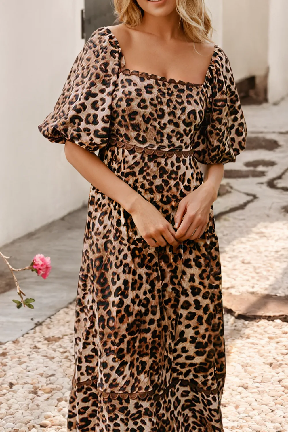 Hannah  Lovely In Leopard Maxi Dress