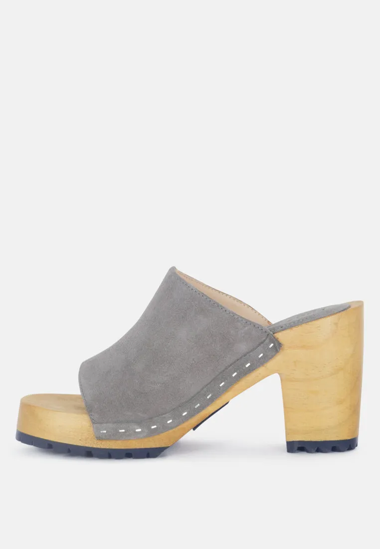 Jarrah Suede Slide Clogs By Ruw
