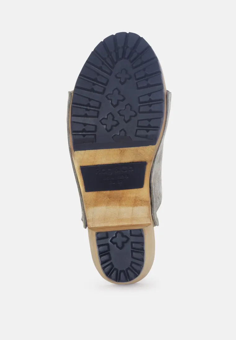 Jarrah Suede Slide Clogs By Ruw