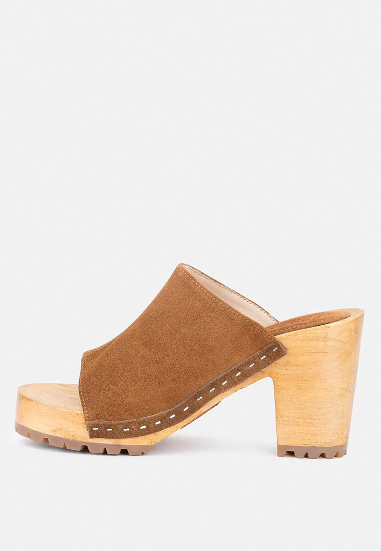 Jarrah Suede Slide Clogs By Ruw