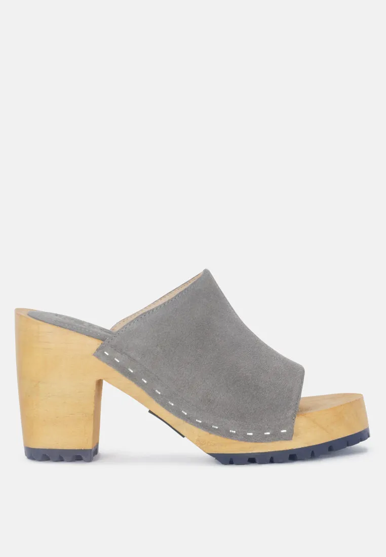Jarrah Suede Slide Clogs By Ruw