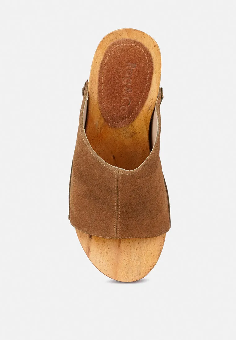Jarrah Suede Slide Clogs By Ruw