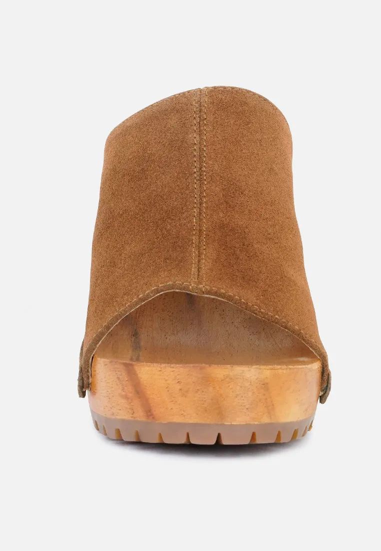 Jarrah Suede Slide Clogs By Ruw