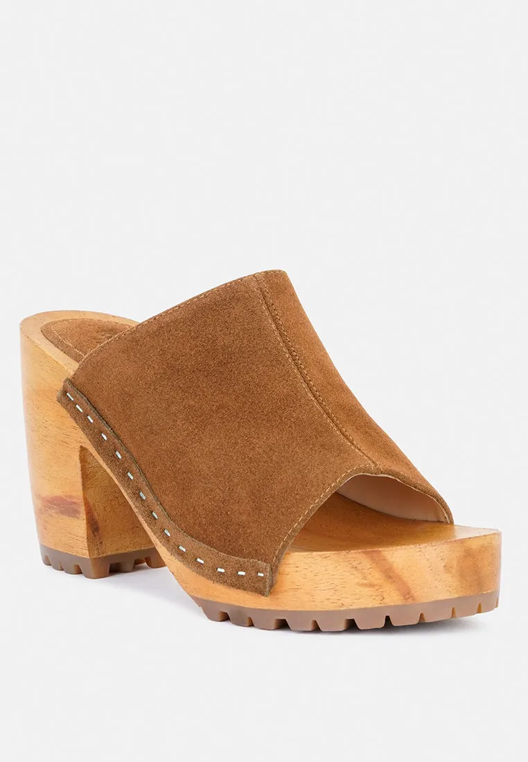 Jarrah Suede Slide Clogs By Ruw