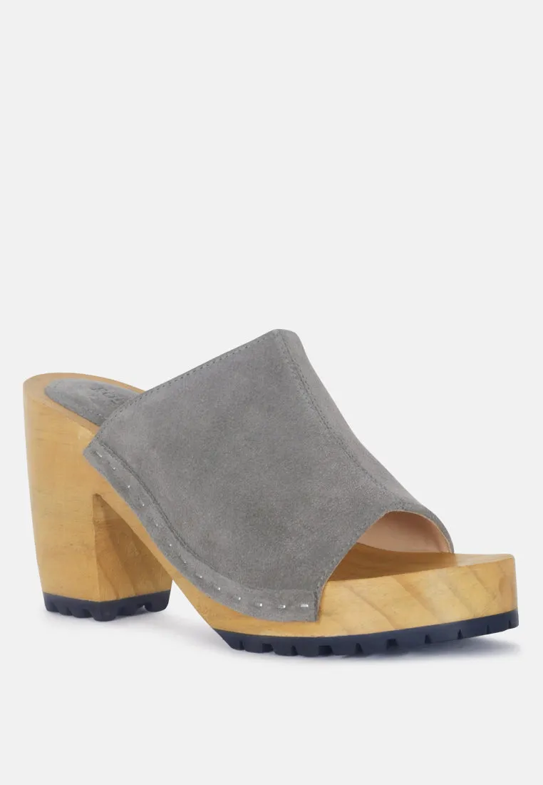 Jarrah Suede Slide Clogs By Ruw