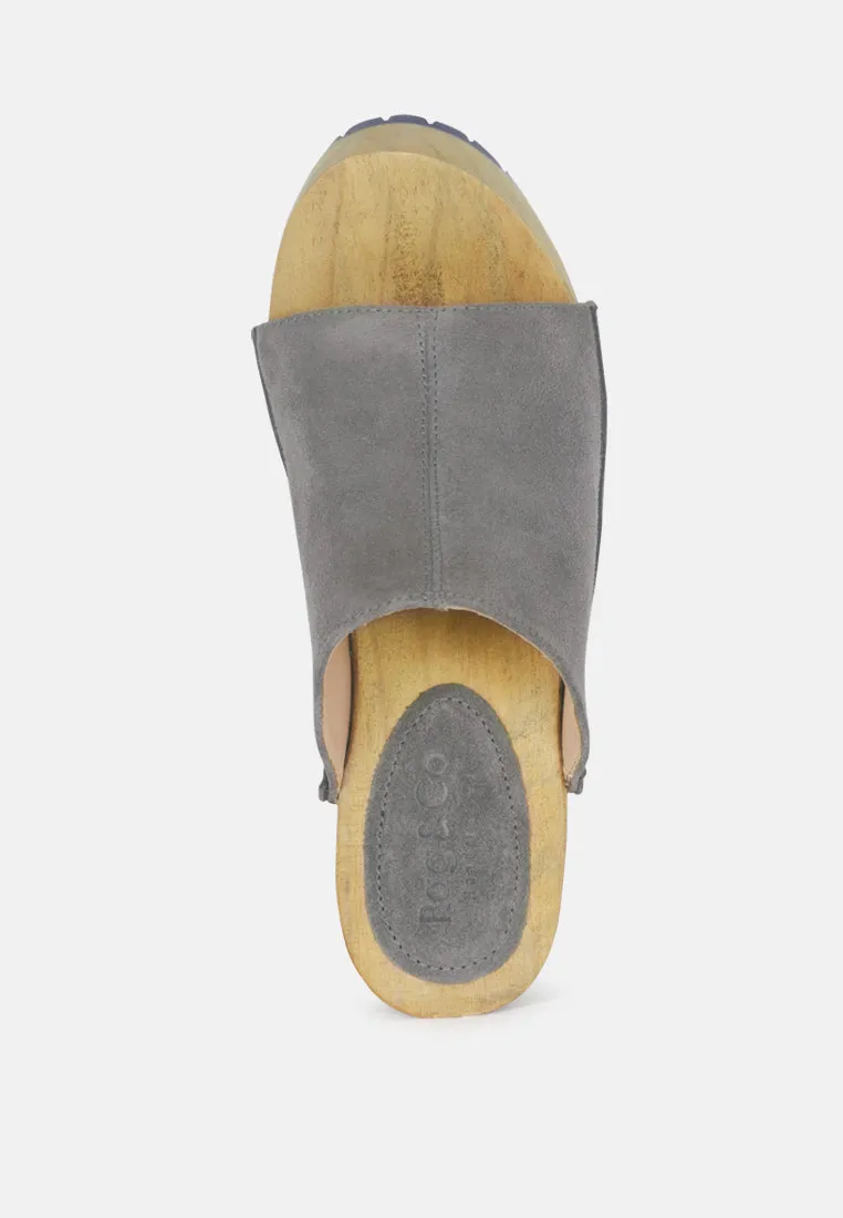 Jarrah Suede Slide Clogs By Ruw