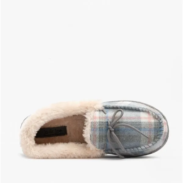 Jo & Joe PEMBROKE Womens Moccasin Slippers Slate