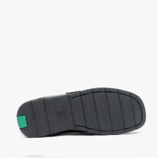 Kickers FRAGMA SINGLE STRAP Boys Leather Moccasin Shoes Black