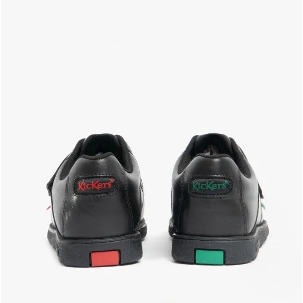 Kickers FRAGMA SINGLE STRAP Boys Leather Moccasin Shoes Black
