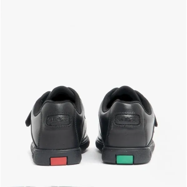 Kickers FRAGMA SINGLE STRAP Boys Leather Moccasin Shoes Black