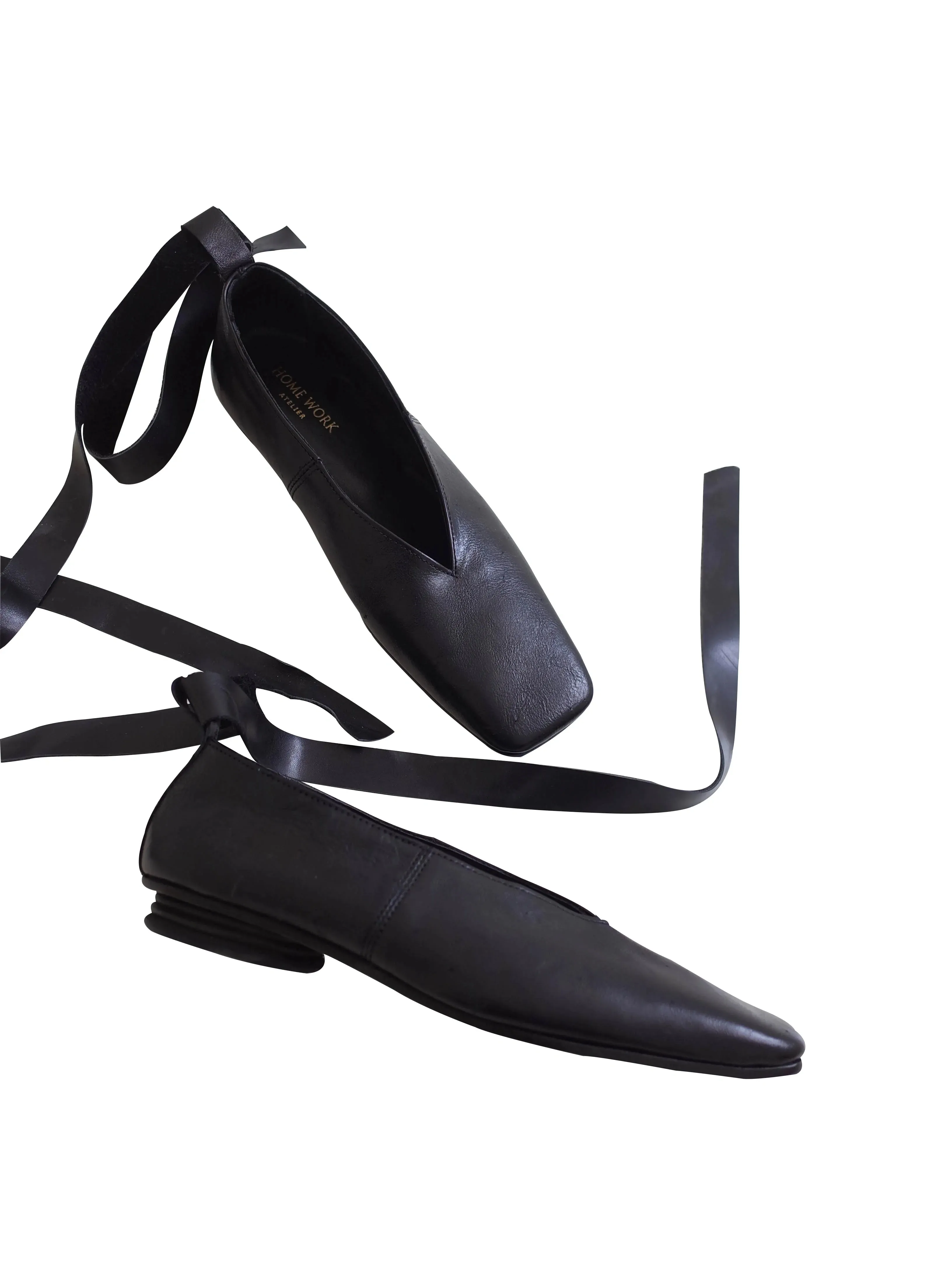Lace-Up Leather Flats