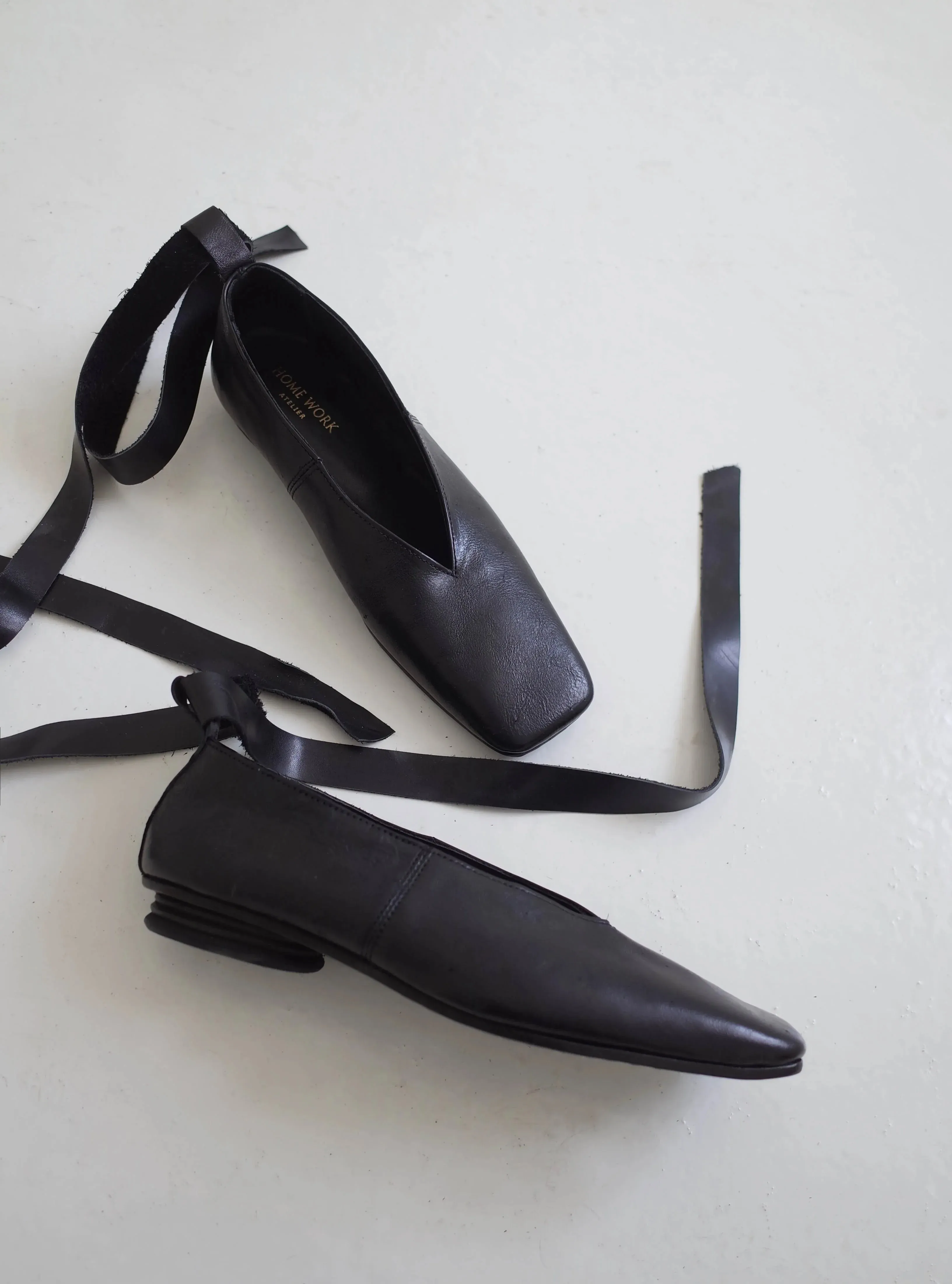 Lace-Up Leather Flats