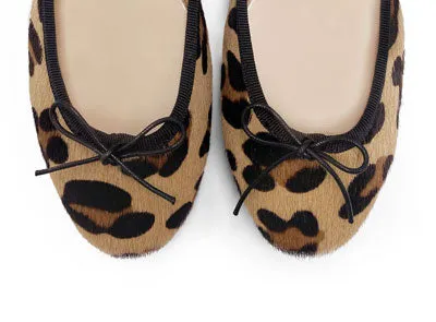 Leopard spotted calf hair ballet flats