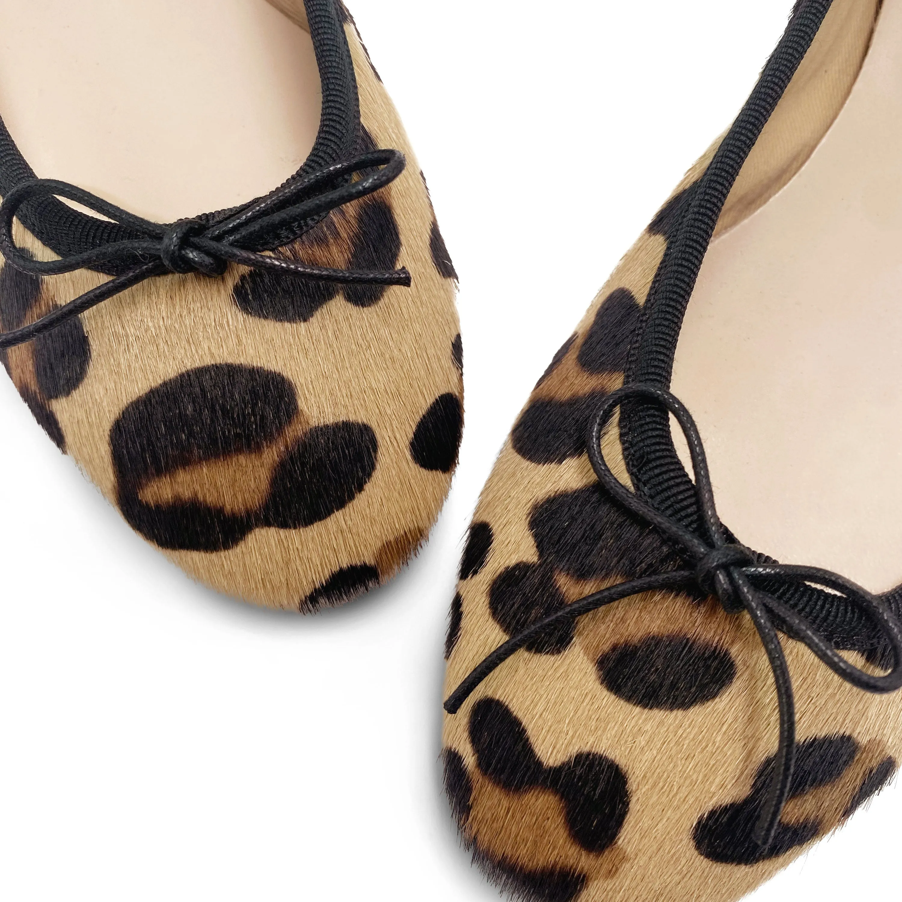 Leopard spotted calf hair ballet flats