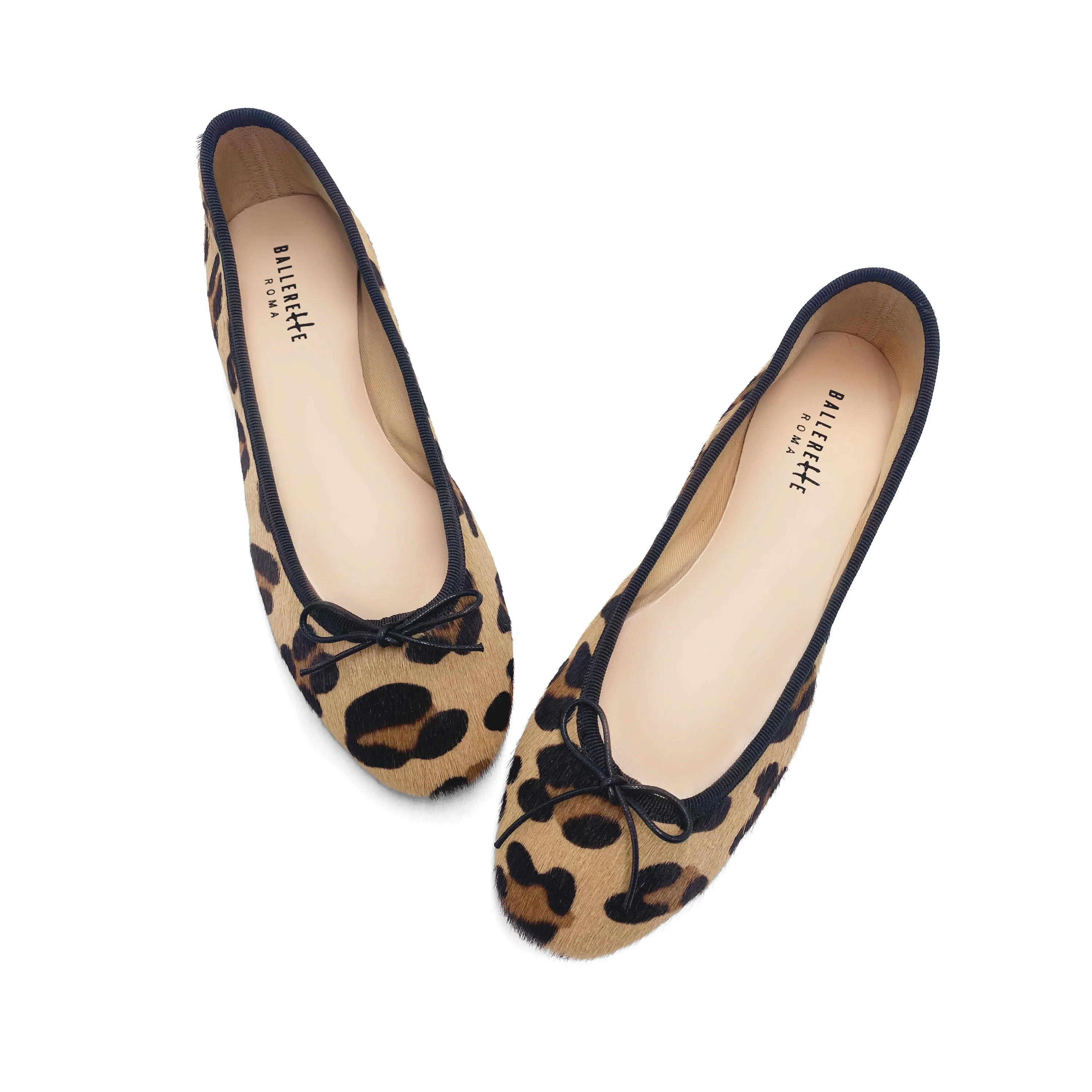 Leopard spotted calf hair ballet flats
