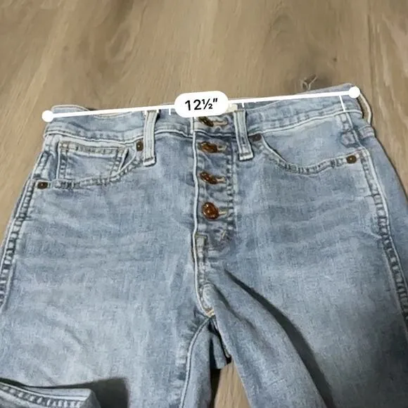 Madewell 10&quot; High-Rise Skinny Jeans in Dewitt‎ Wash: Button Front Edition Sz 24