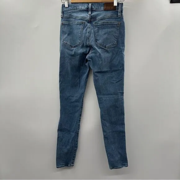 Madewell 10&quot; High-Rise Skinny Jeans in Dewitt‎ Wash: Button Front Edition Sz 24