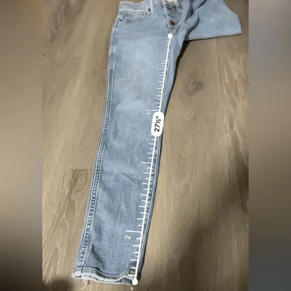 Madewell 10&quot; High-Rise Skinny Jeans in Dewitt‎ Wash: Button Front Edition Sz 24