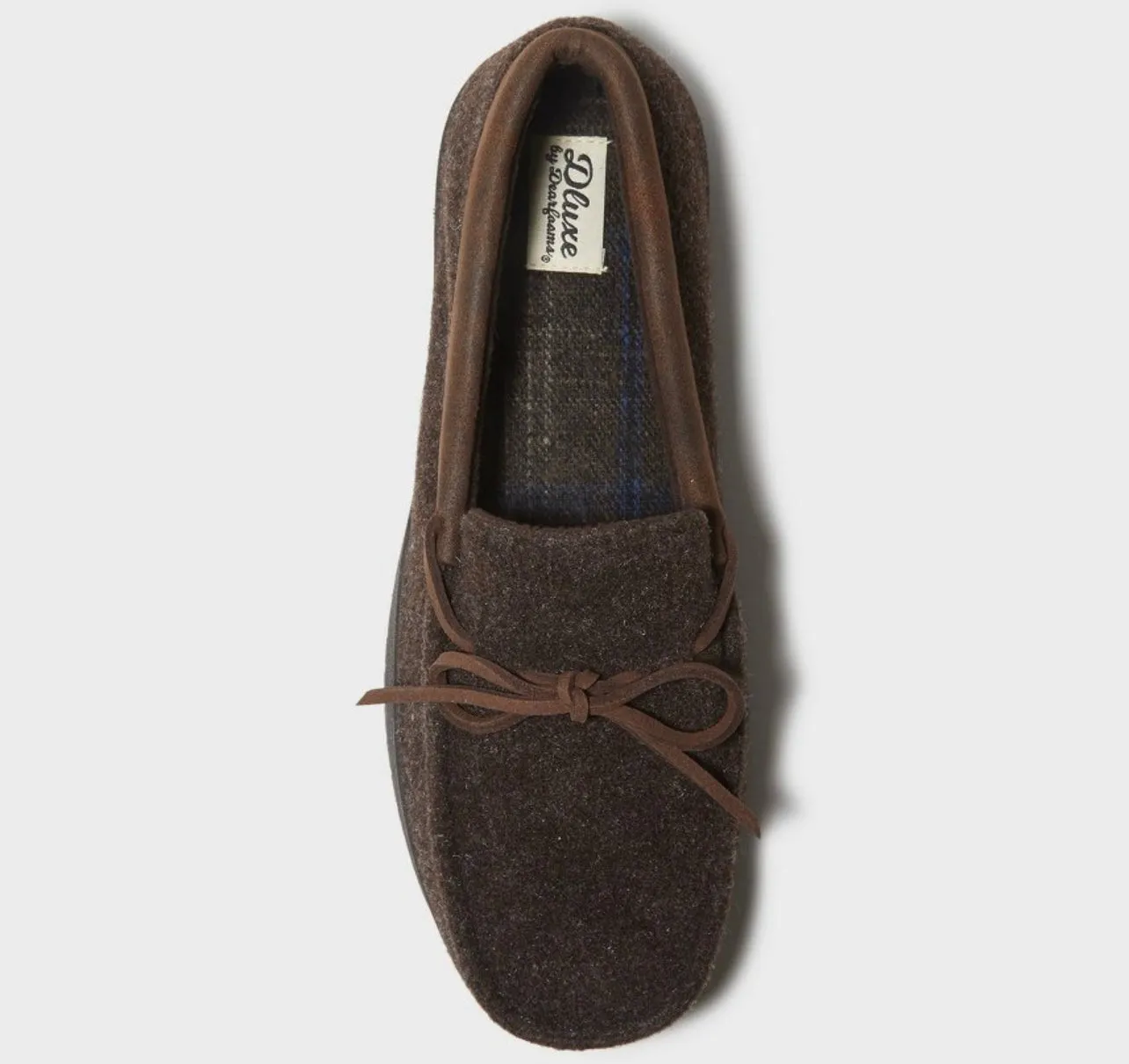Men's Brown Jacoby Moccasin Slippers - dluxe by dearfoams