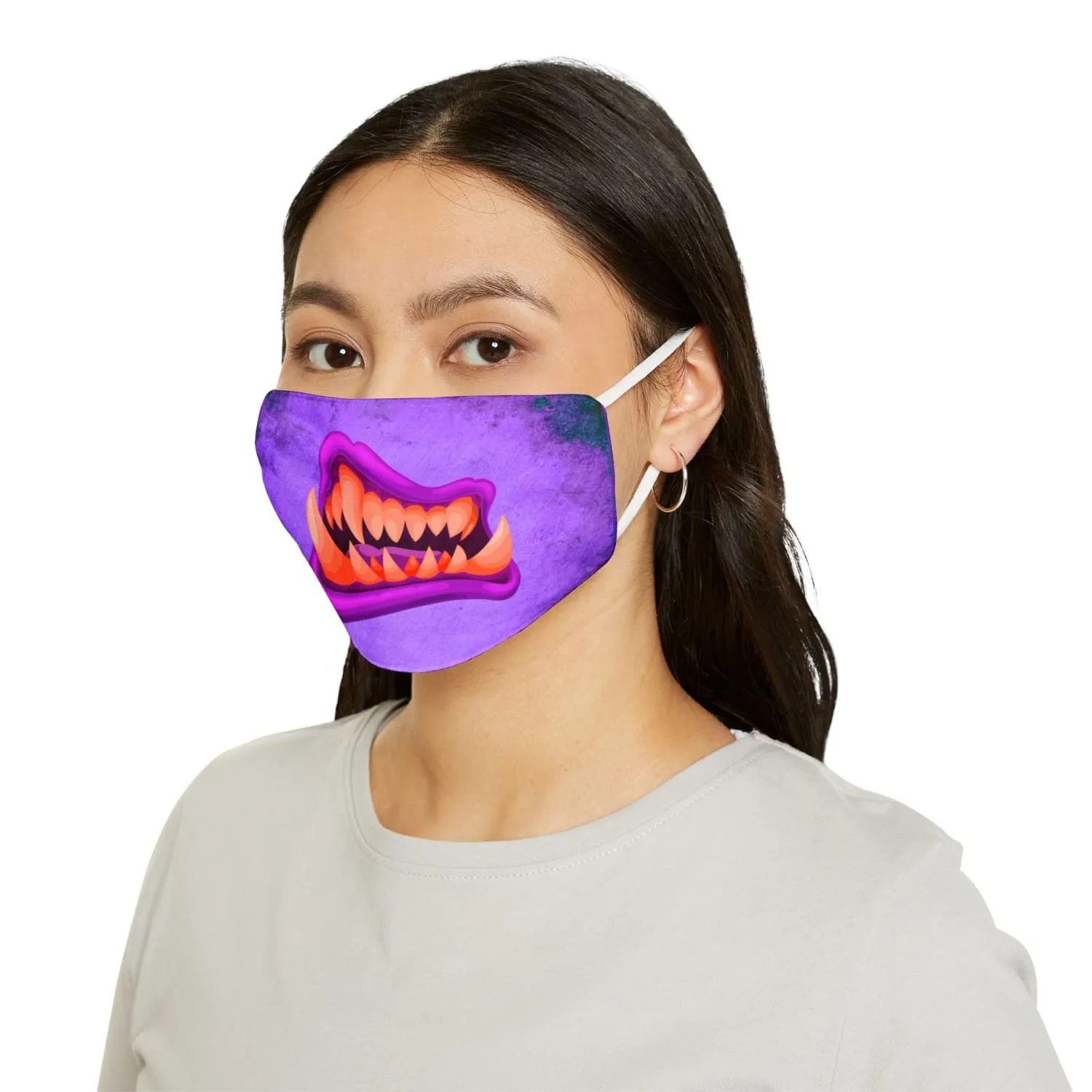 Pink Monster Mouth Snug-Fit Fabric Face Mask