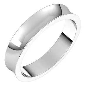 Platinum 4 mm Concave Light Band Size 5