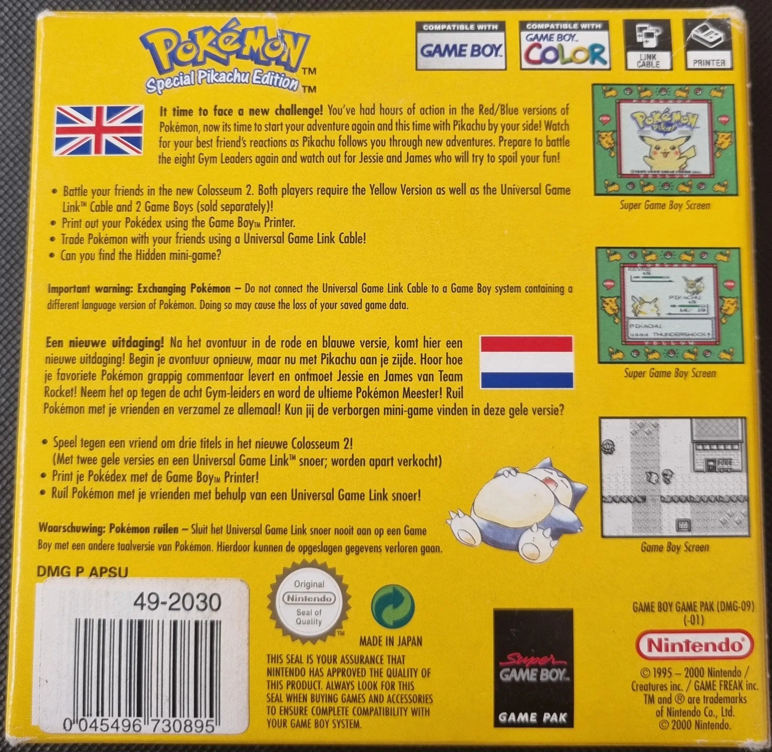 Pokémon Yellow i æske