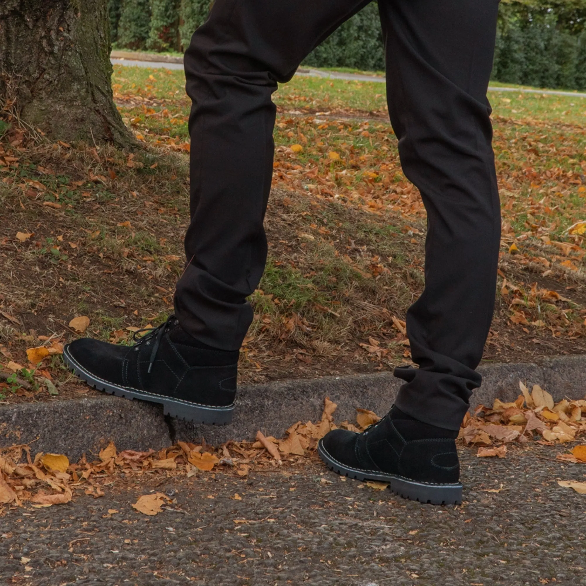 Popps TROOPER Mens Desert Boots Black