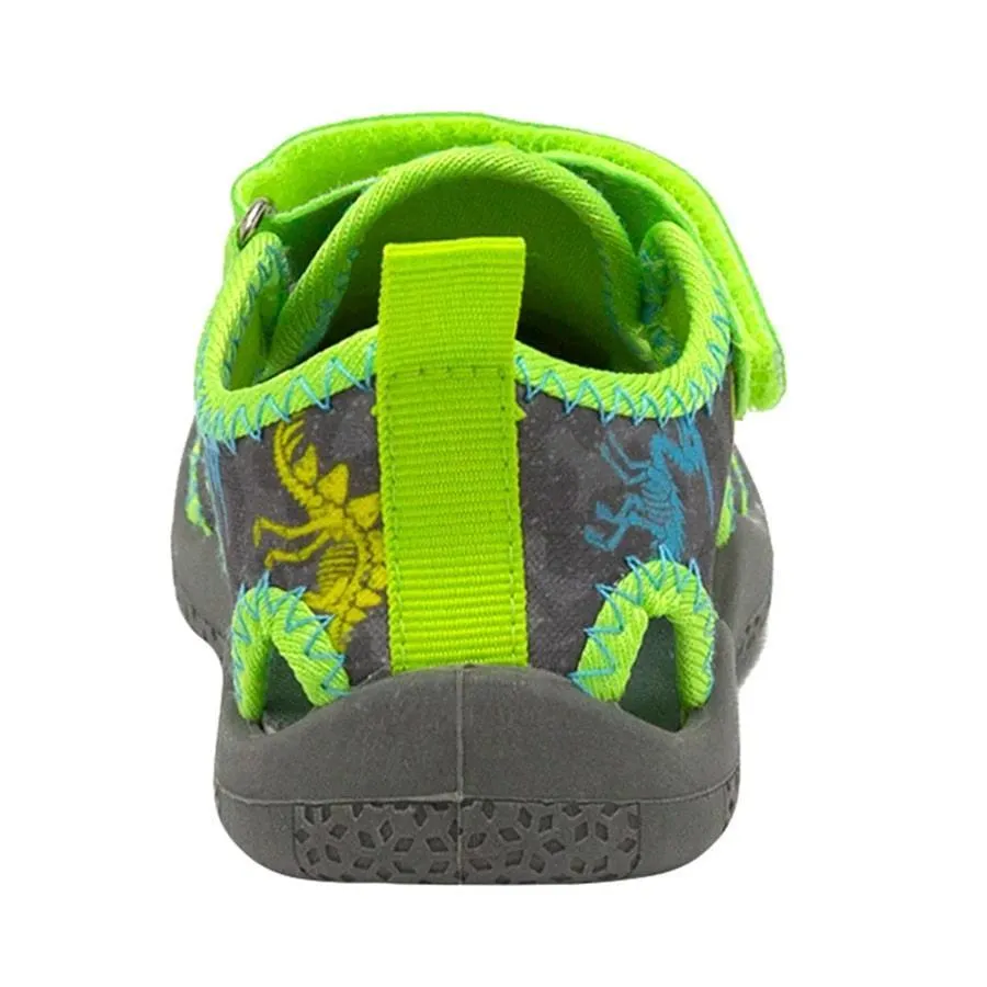 Robeez Baby & Toddler Water Shoes Grey & Green - Dinosaurs