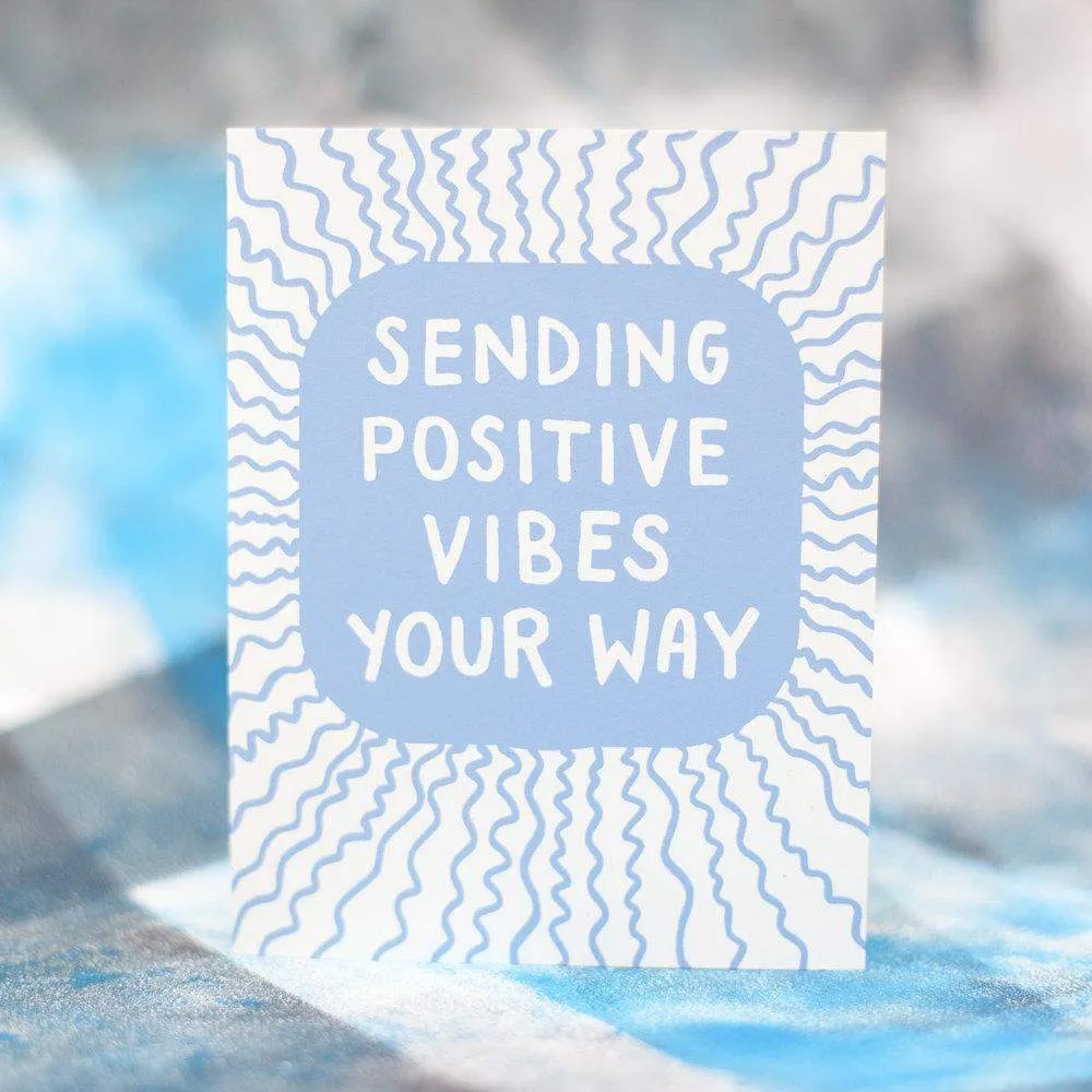sending positive vibes greeting card, sympathy card for a friend, encouragement card