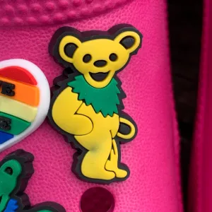 SHOE CHARMS - YELLOW GRATEFUL DEAD DANCING BEAR