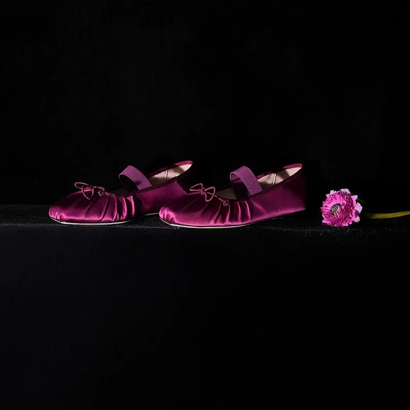 Silk Satin Ballet Flats