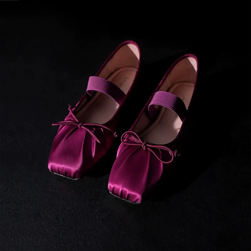 Silk Satin Ballet Flats
