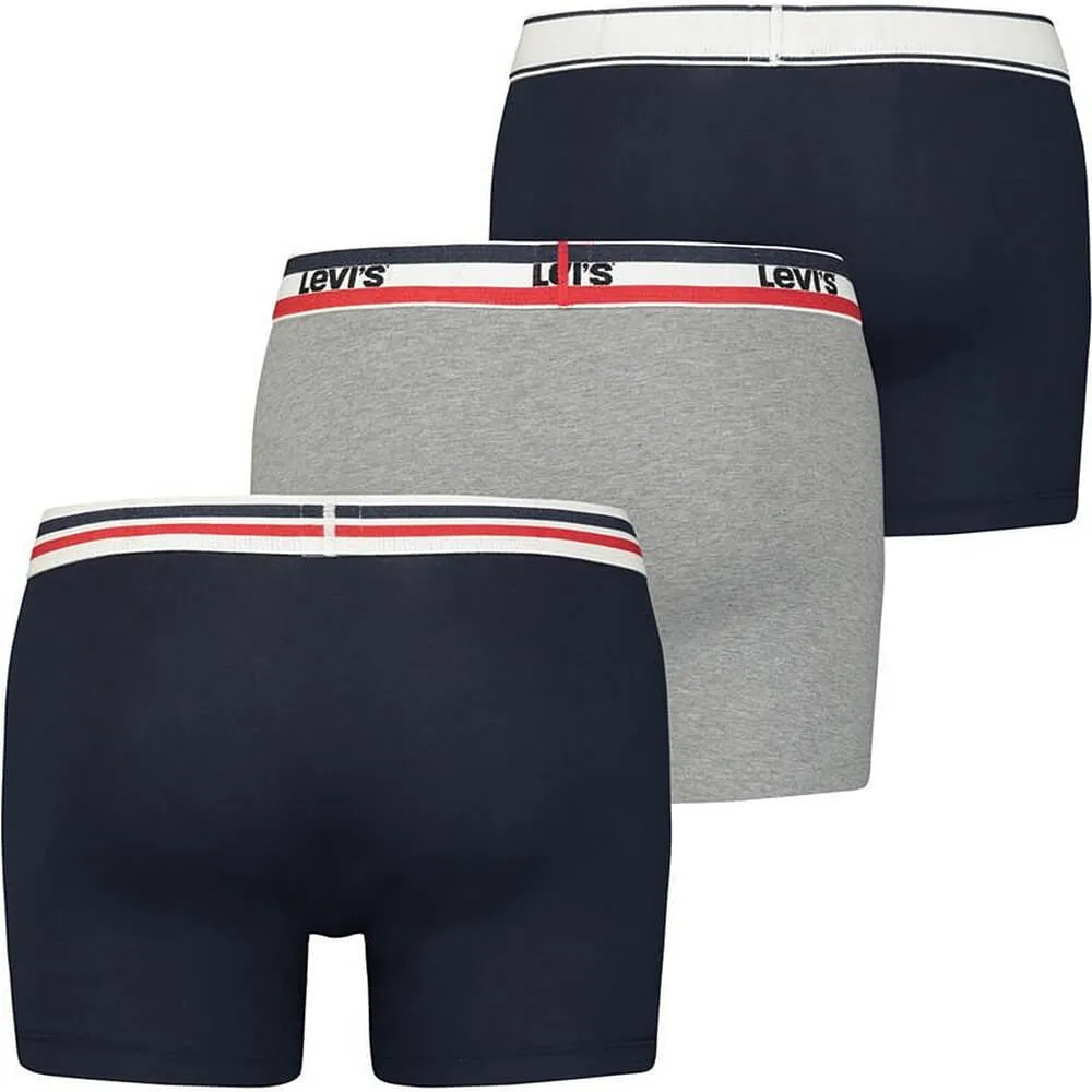 Súprava 3 kusov boxeriek Levi's® Giftbox Iconic Cotton Wb Boxer Brief 3P tmavomodré/šedé