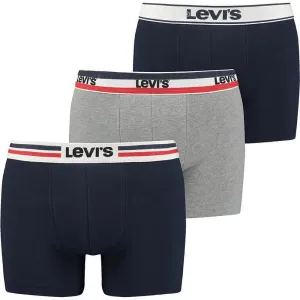 Súprava 3 kusov boxeriek Levi's® Giftbox Iconic Cotton Wb Boxer Brief 3P tmavomodré/šedé