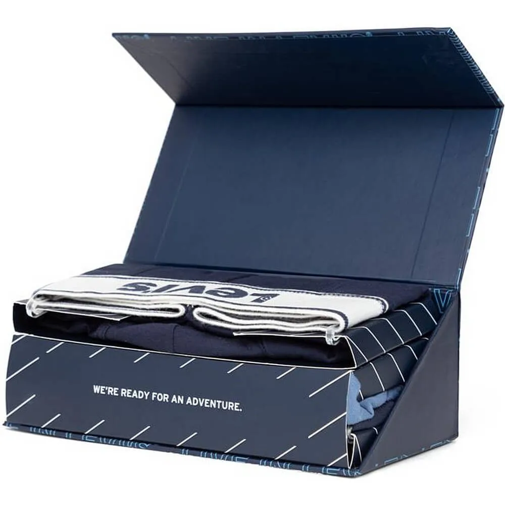Súprava 3 kusov boxeriek Levi's® Giftbox Iconic Cotton Wb Boxer Brief 3P tmavomodré/šedé